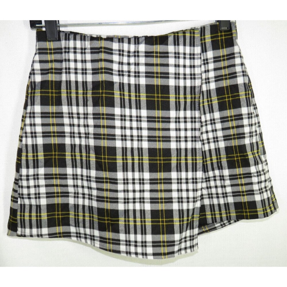 Windsor Black White Yellow Preppy Plaid Mini Skort Size Small